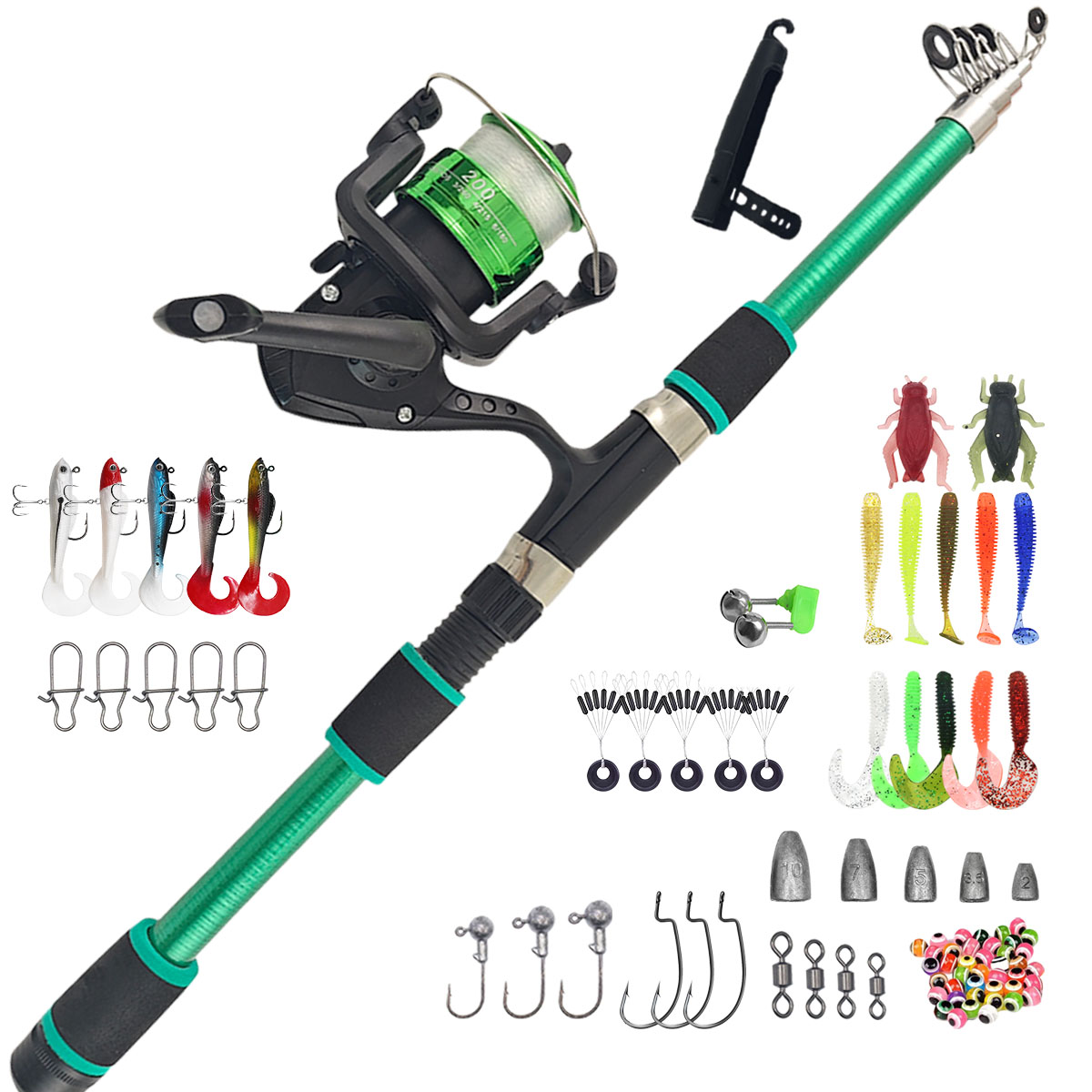 Portable Telescopic Fishing Ro - Spincast Reel avis et prix