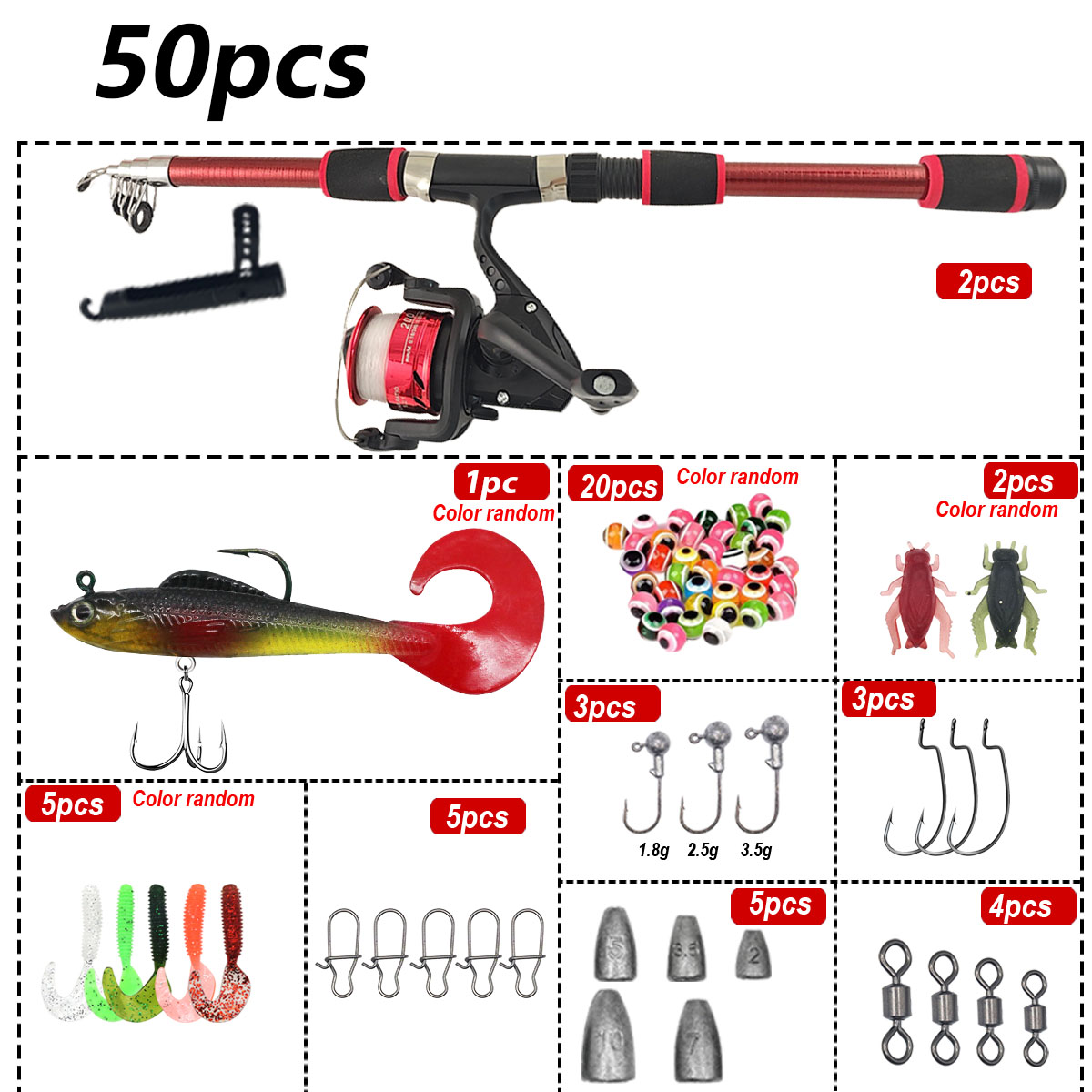 Portable Telescopic Fishing Ro - Spincast Reel avis et prix