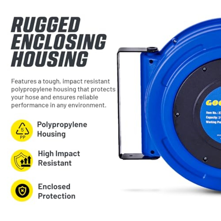 Retractable Air Hose Reel 3/8  - Reel Handle avis et prix