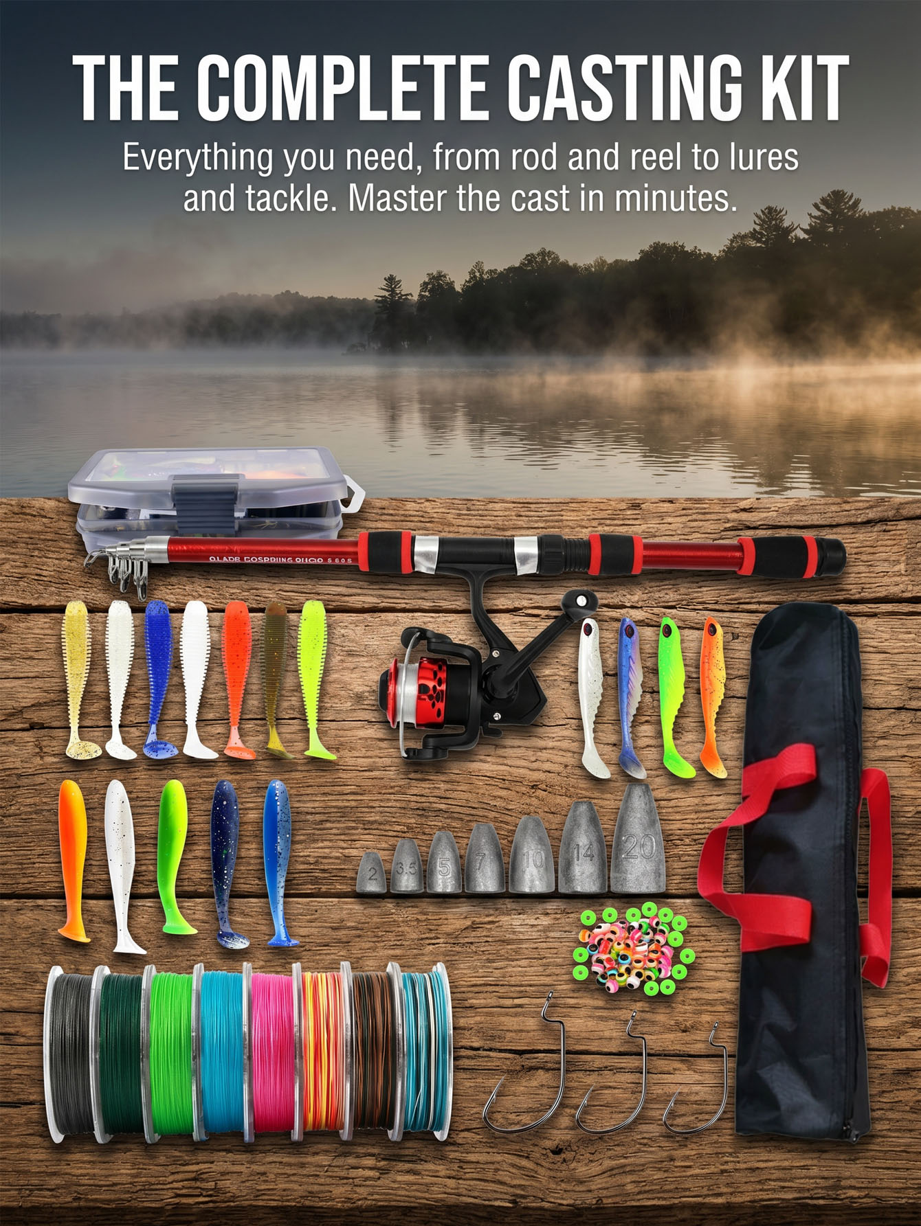 Fishing Rod Reel Combos Collap - Reel Bag avis et prix