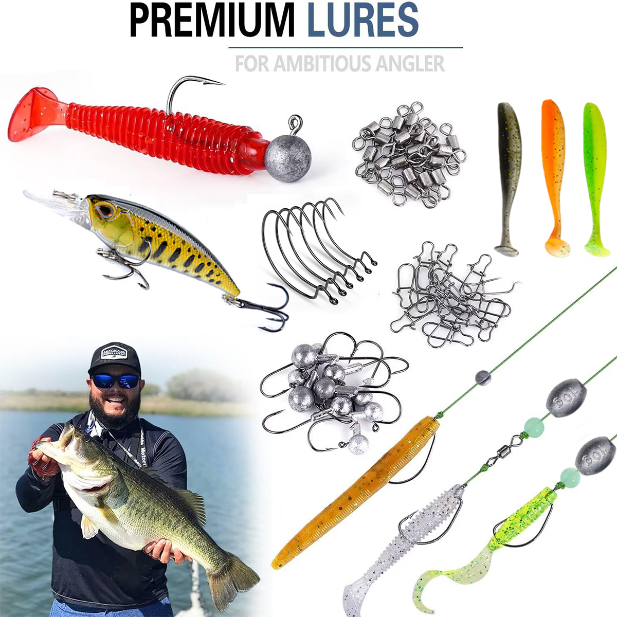 Fishing Pole Set Full Kits Wit - Spincast Reel avis et prix
